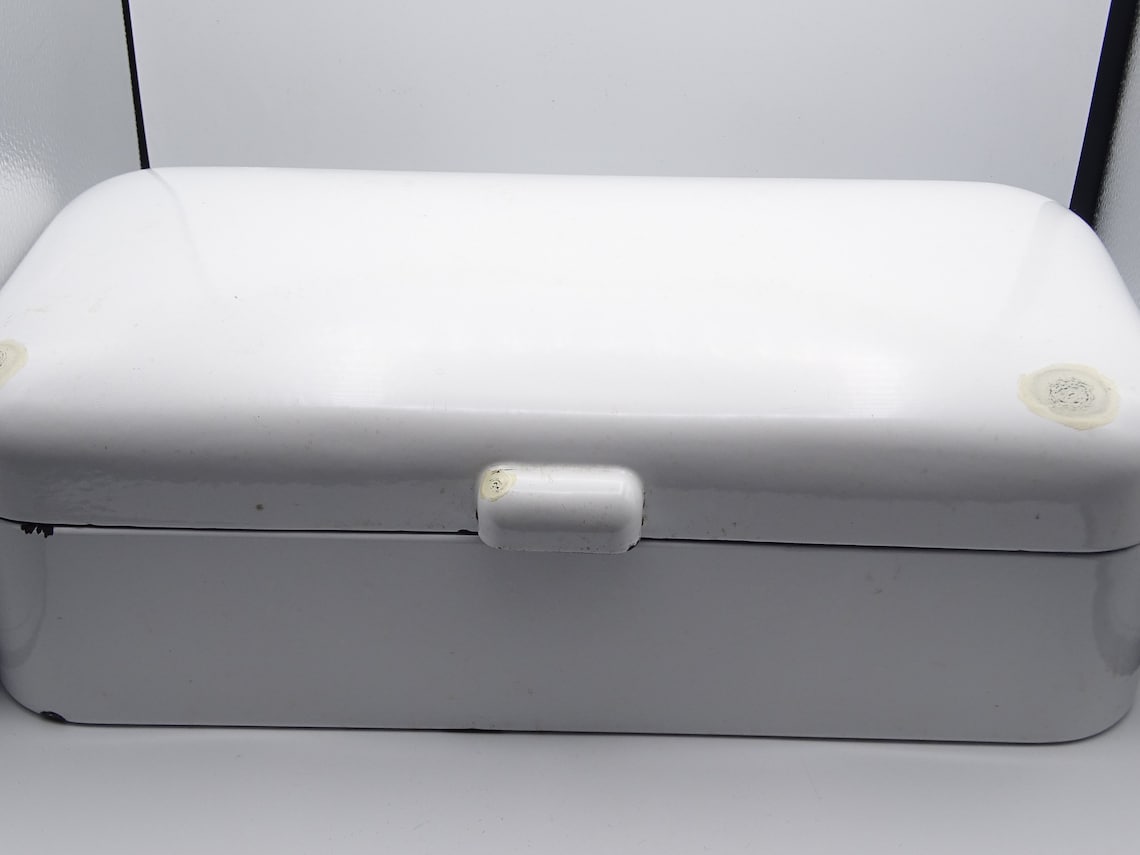 Vintage White Enamel Bread Bin White Enamel Bread Box Etsy