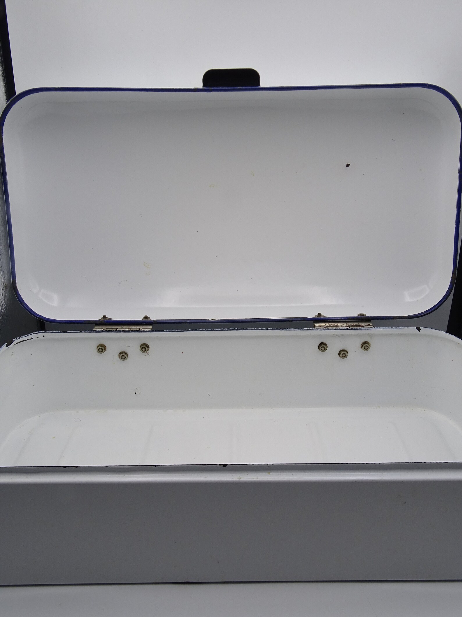 Vintage White Enamel Bread Bin White Enamel Bread Box Etsy