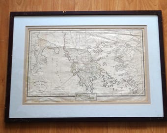 古代ギリシャ地図 アンティーク銅版画 ヨーロッパ地図 1892