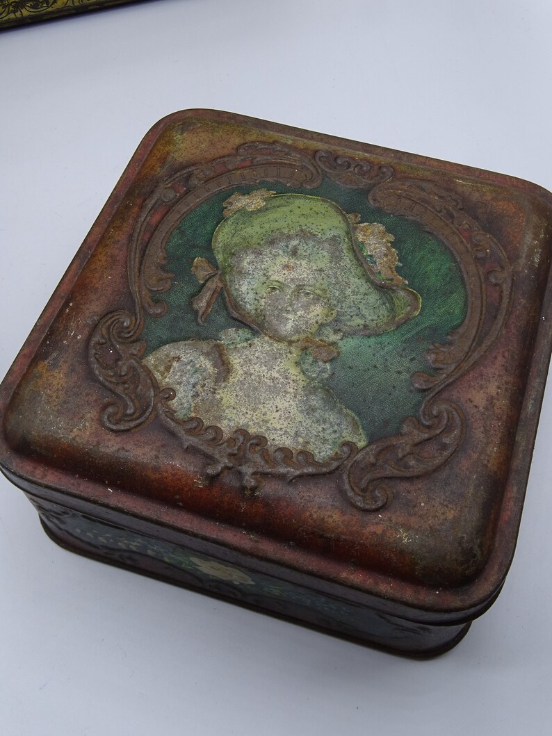 Collection of Six Decorative Tins Storage Tins Rustic Tins Etsy