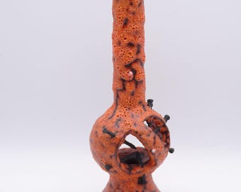 Weird 1970s candleholder, 1970s pottery, studio pottery