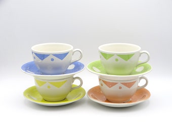 John Tams (England) pastel tea cups or coffee cups, mid century English ceramics, vintage English pottery
