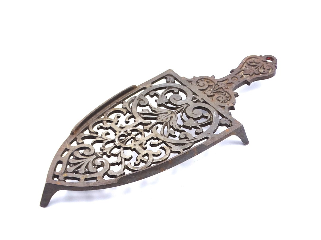 Antique Sad Iron Trivet, Cast Iron Trivet, Cast Iron Ironing Trivet