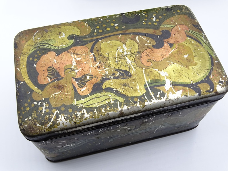 Collection of Six Decorative Tins Storage Tins Rustic Tins Etsy