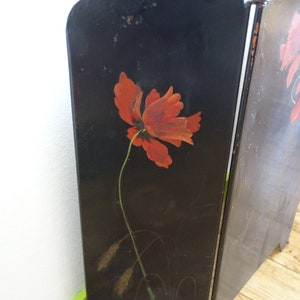 Fabulous metal fireplace decorated with hand painted poppies, stately home decor, Edwardian home decor image 5