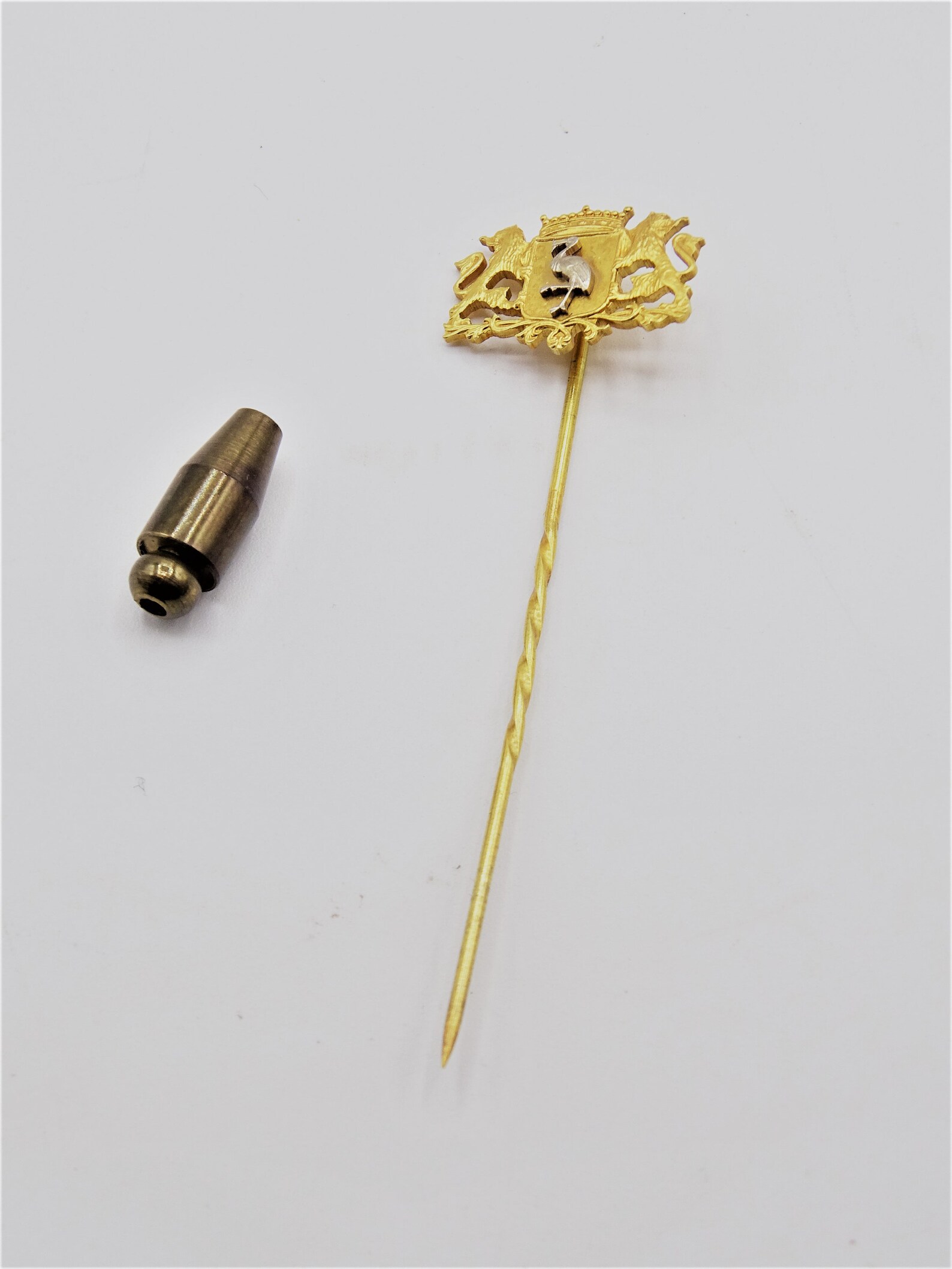 14 kt Gold Tie Stick Pin Adorned with the Shield of the City Etsy