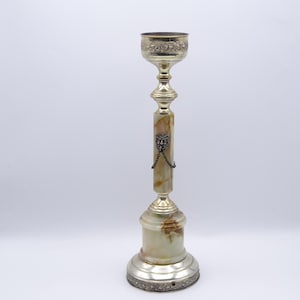 Vintage (faux) marble and metal lamp base, vintage lighting