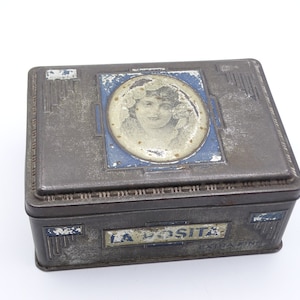 Art Deco La Rosita Amarillo tin, cigar tin, vintage tobacciana