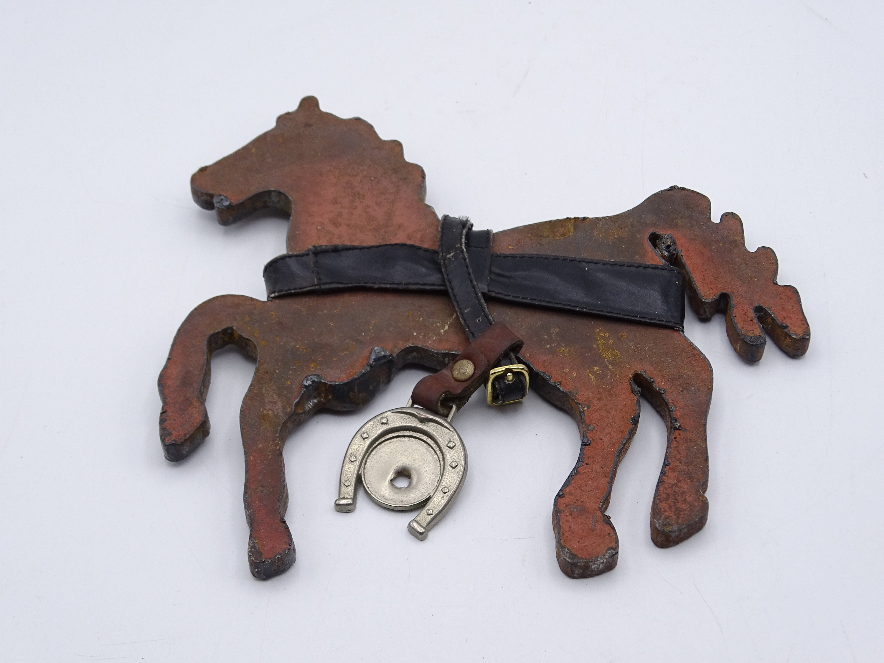 Cast iron horse figurine, prize shooting target, vintage carnival, vintage village fair