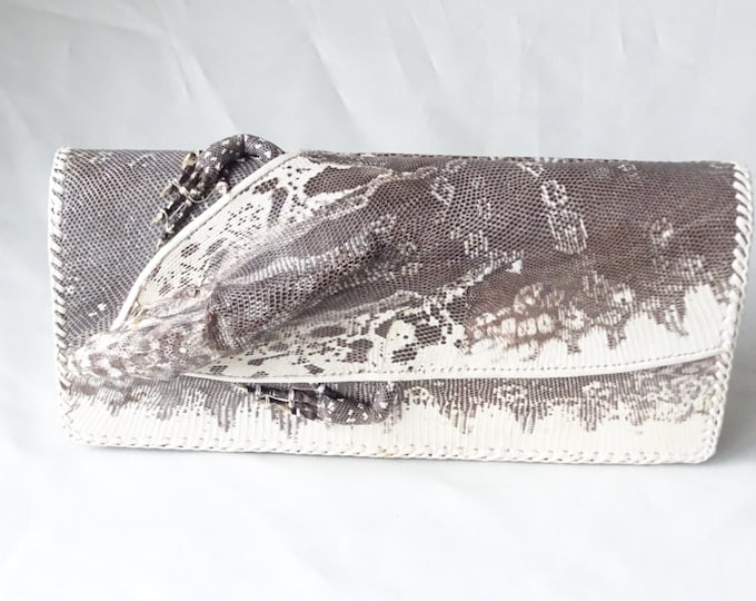 Lizard Skin Bag Lizard Clutch Lizard Handbag Etsy