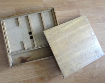 Vintage Holz Aufbewahrungsbox, Holzwerkzeugkiste, Aufbewahrungsbox für Bastelmaterial, handgemachte Holzkiste, Vintage Tischlerei