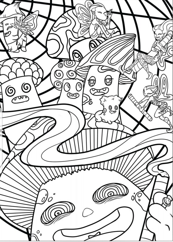 trippy coloring pages etsy