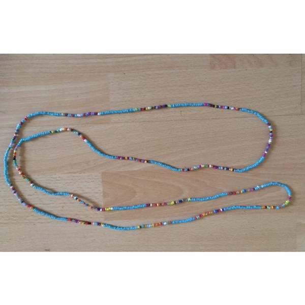 Long collier de perles turquoise et multicolore 58 » long boho hippie festival beach love