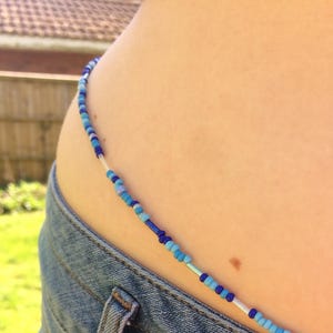 African waist beads belly beads blue seedbeads choose size
