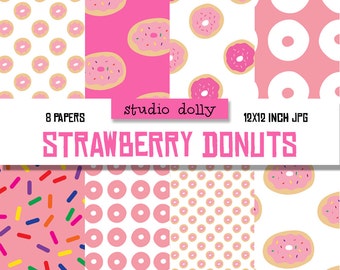 Pink Donut Digital Paper