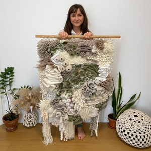 Coral Reef Fiber Art Wall Hanging, gehaakt gebreid vilten wandtapijt