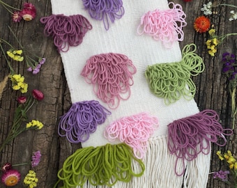 Woven wall hanging / Handwoven Tapestry Weaving Fiber Textile Wall Art Home Decor Evasdoodlings