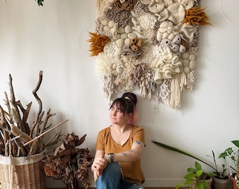 Oceanic Coral Reef Fiber Wall Art, Neutral Tones