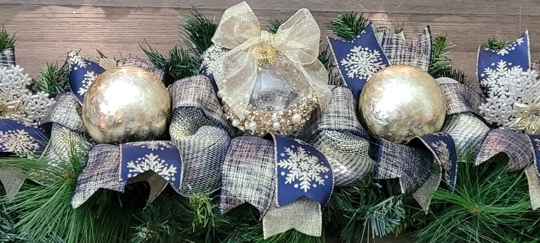 Navy blue christmas decorations deals