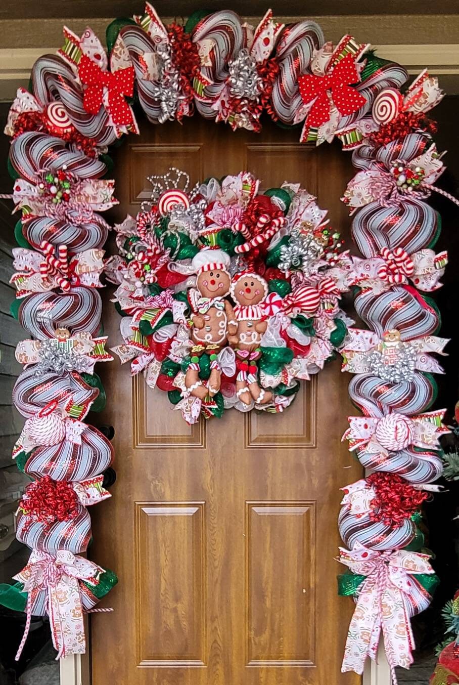 Gingerbread Wreath and Garland Front Door Set Christmas Etsy