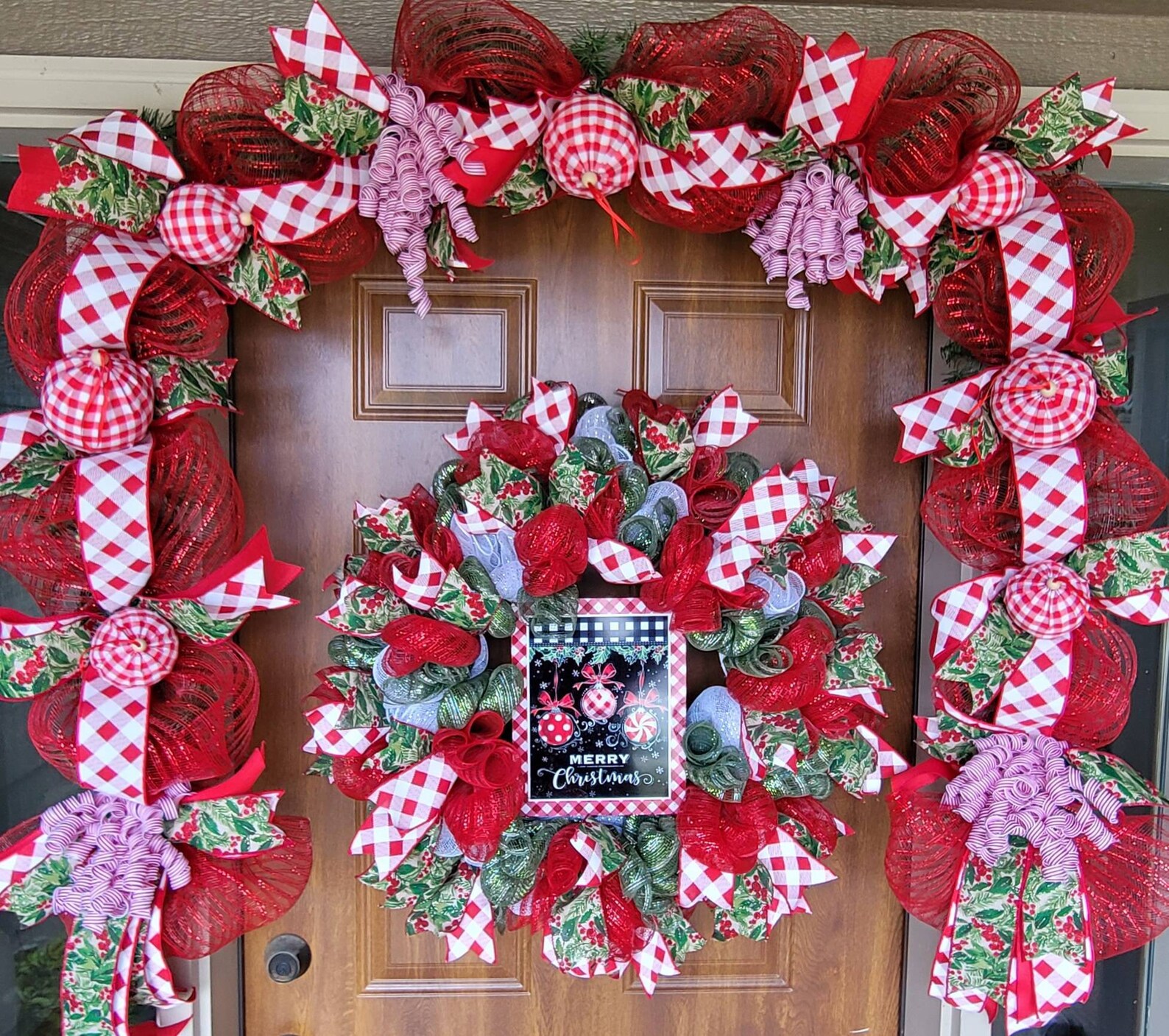 Christmas Wreath and Garland Front Door Wreath and Garland Etsy