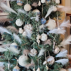 Beach theme,  coastal theme tree ornaments (38 piece set)