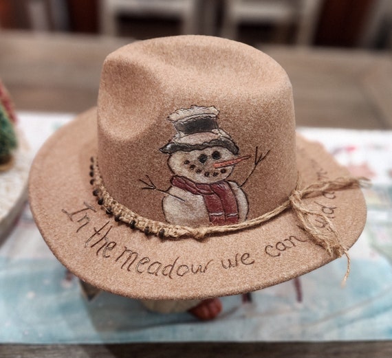 Hats Women s Hats Hand Burned Fedora Hats Burnt Hats Christmas Hat Etsy Israel