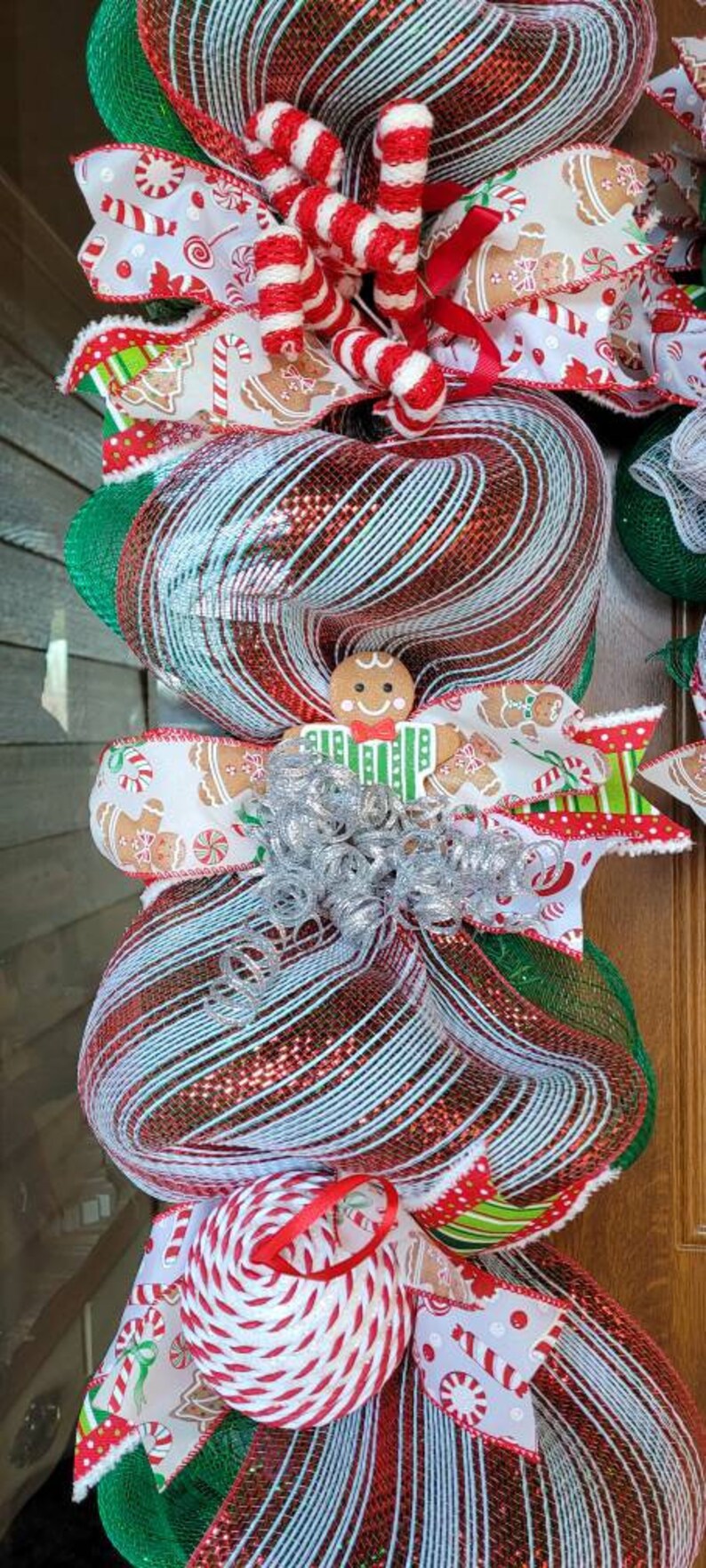 Gingerbread Wreath and Garland Front Door Set Christmas Etsy