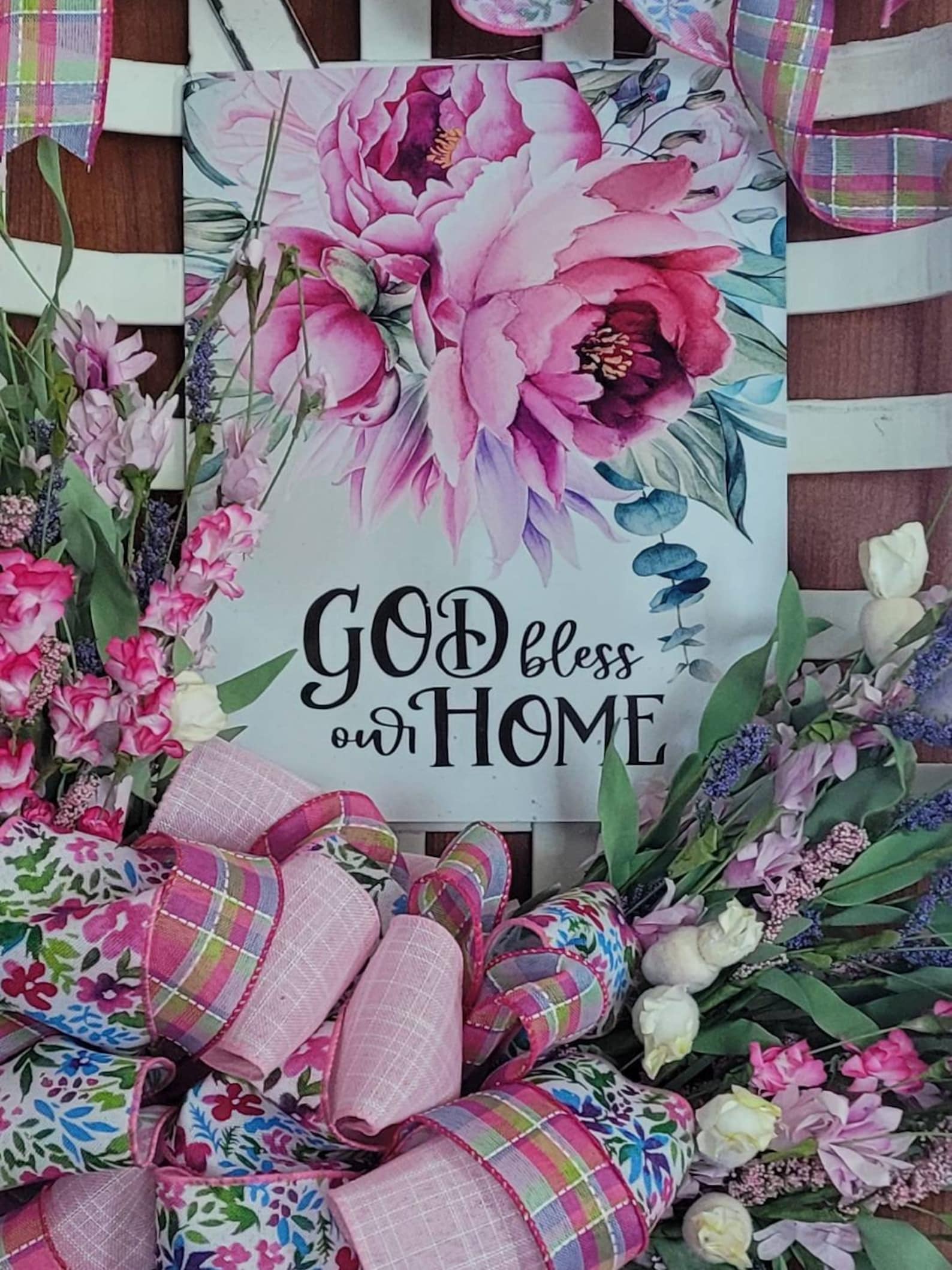 Tobacco Basket Door Hanger Tobacco Basket Wall Art Floral Etsy