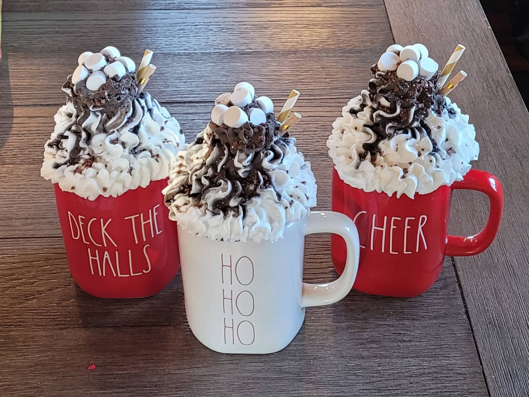 Mug Topper Faux Whipped Cream Christmas | Rae Dunn | Coffee bar | Tiered  Tray Decor | Fake Mug Toppers | Cream Toppers | Candy Cane