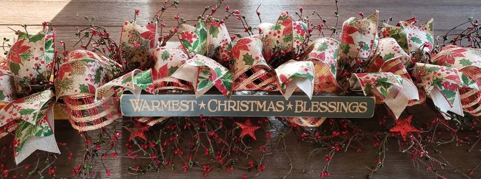 Christmas mantle garland, Christmas garland for mantle, Christmas