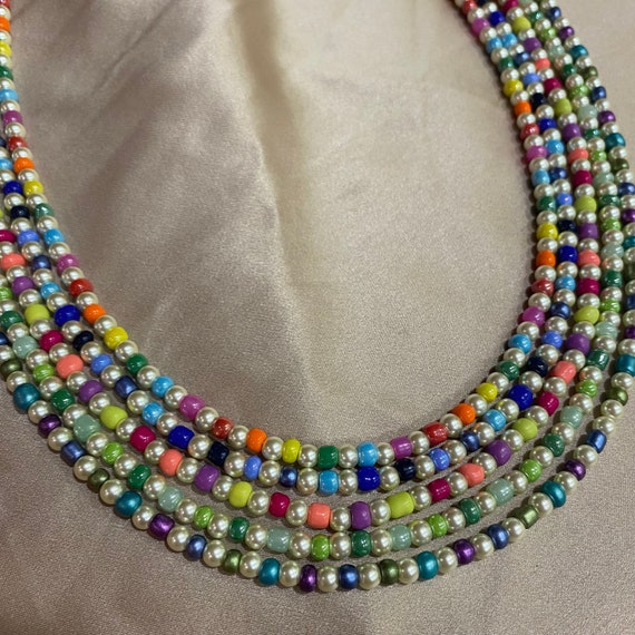 Women's Y2K Trend Bead Strand Choker Colorful Bohemian Necklace Fashion  Jewelry | eBay