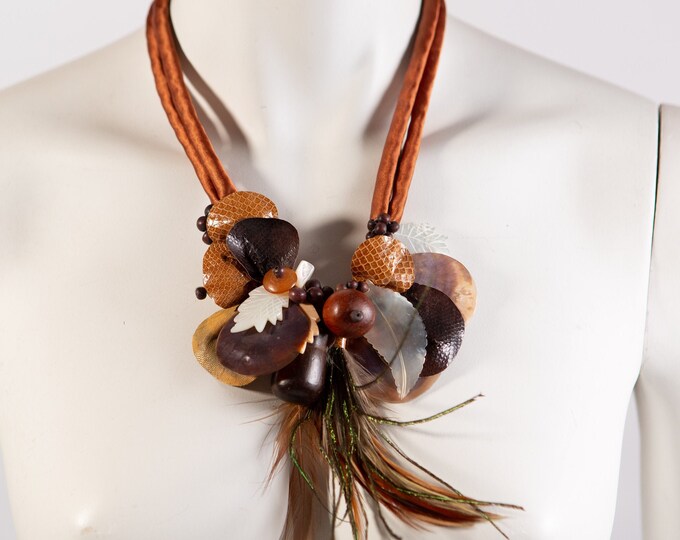 Vintage Shell Necklace Set with Earrings -Modern Boho Handmade Beach Coastal Tropical Jewelry