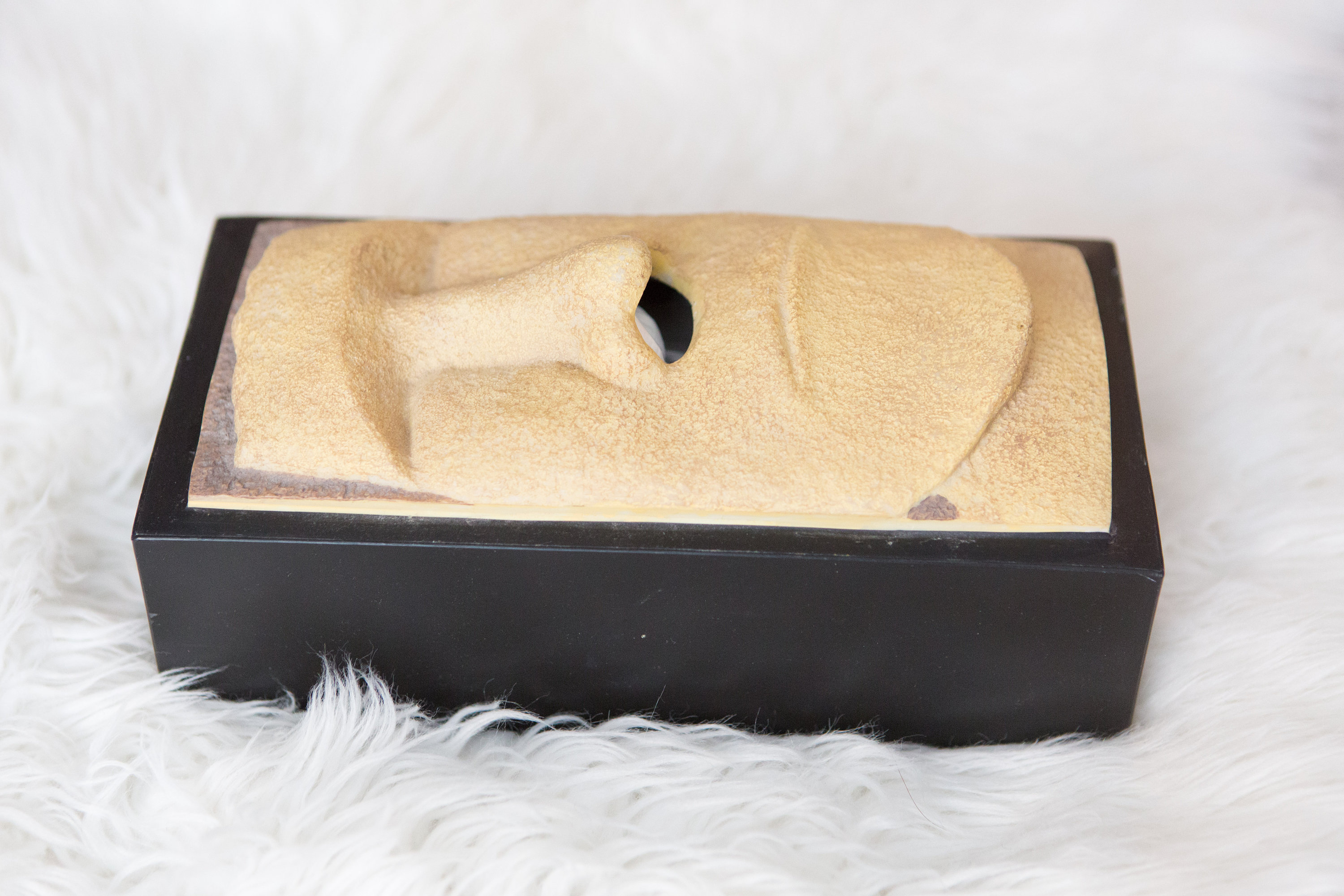 Easter Island Moai Tissue Box Cover / Tiki Head Kleenex Box With Nose