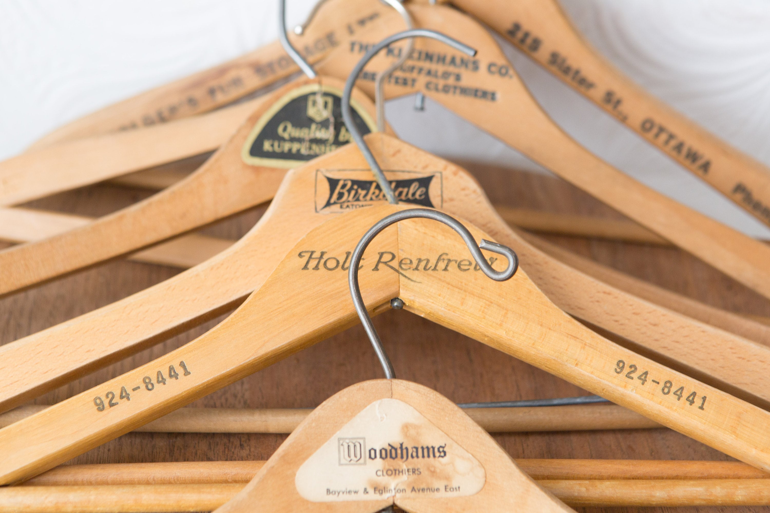 10 Wood Hangers Vintage Clothing Hangers from Toronto Canada with