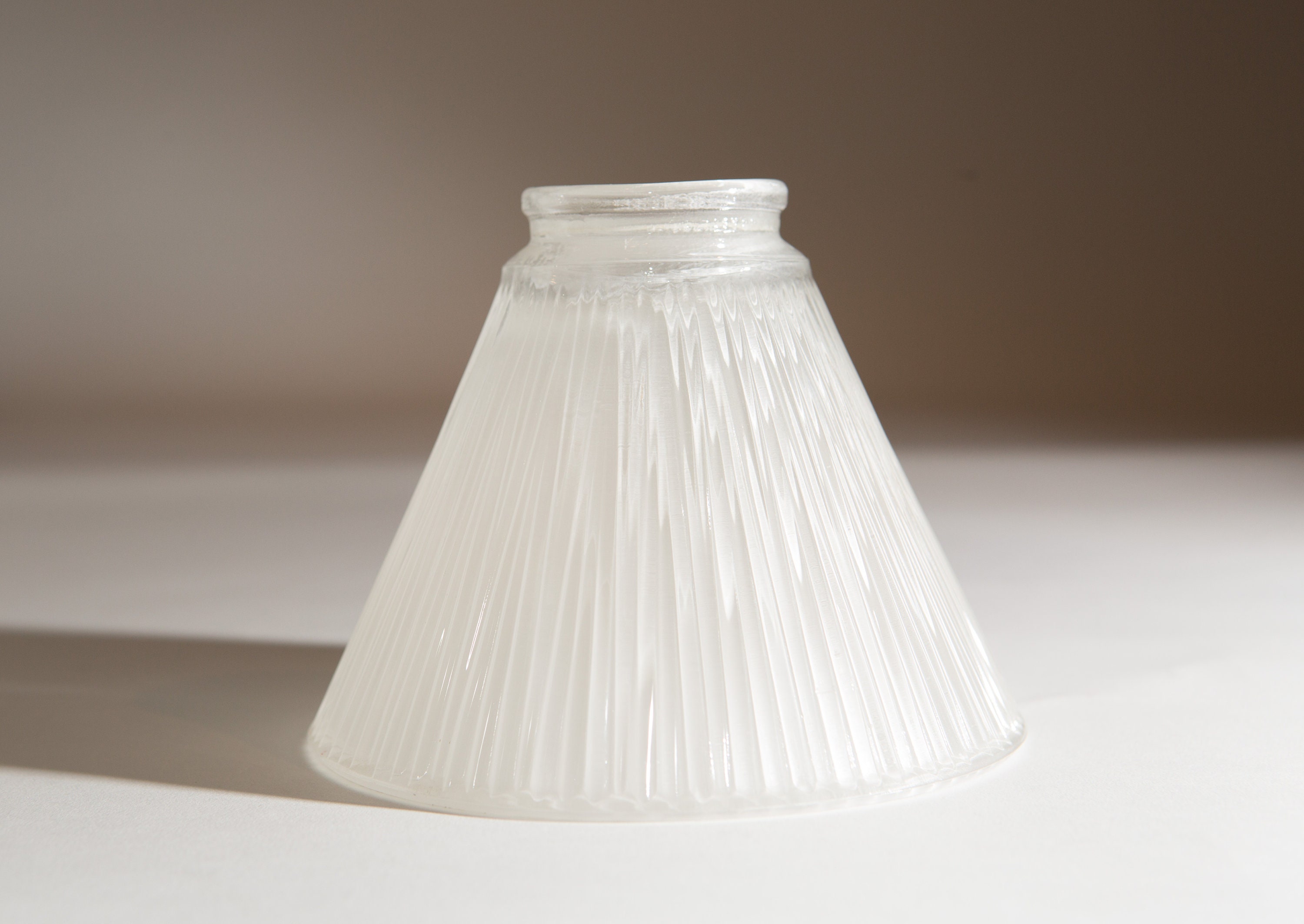 Vintage Holophane Lamp Shade Prismatic Tempered Light Pendant Fixture