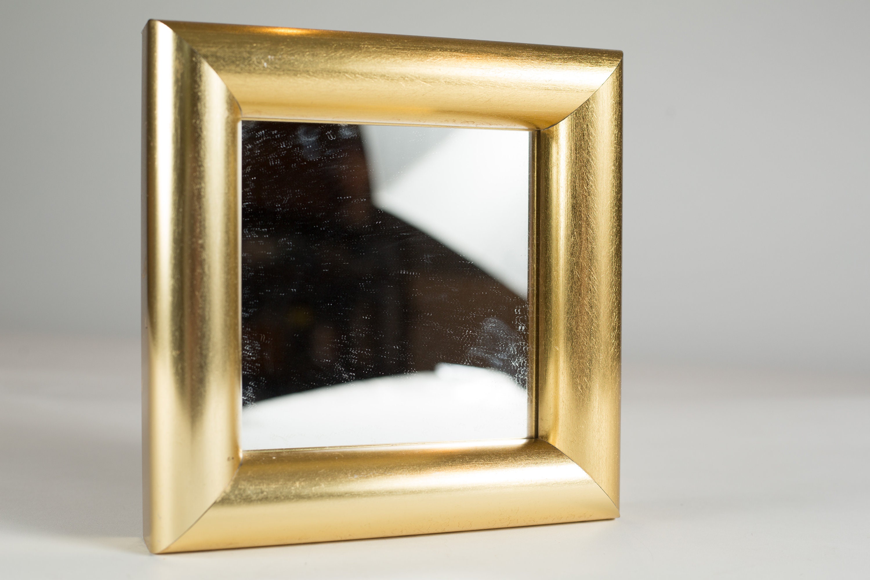 Vintage Gold Framed Mirror Small Metal Hollywood Regency Frame for