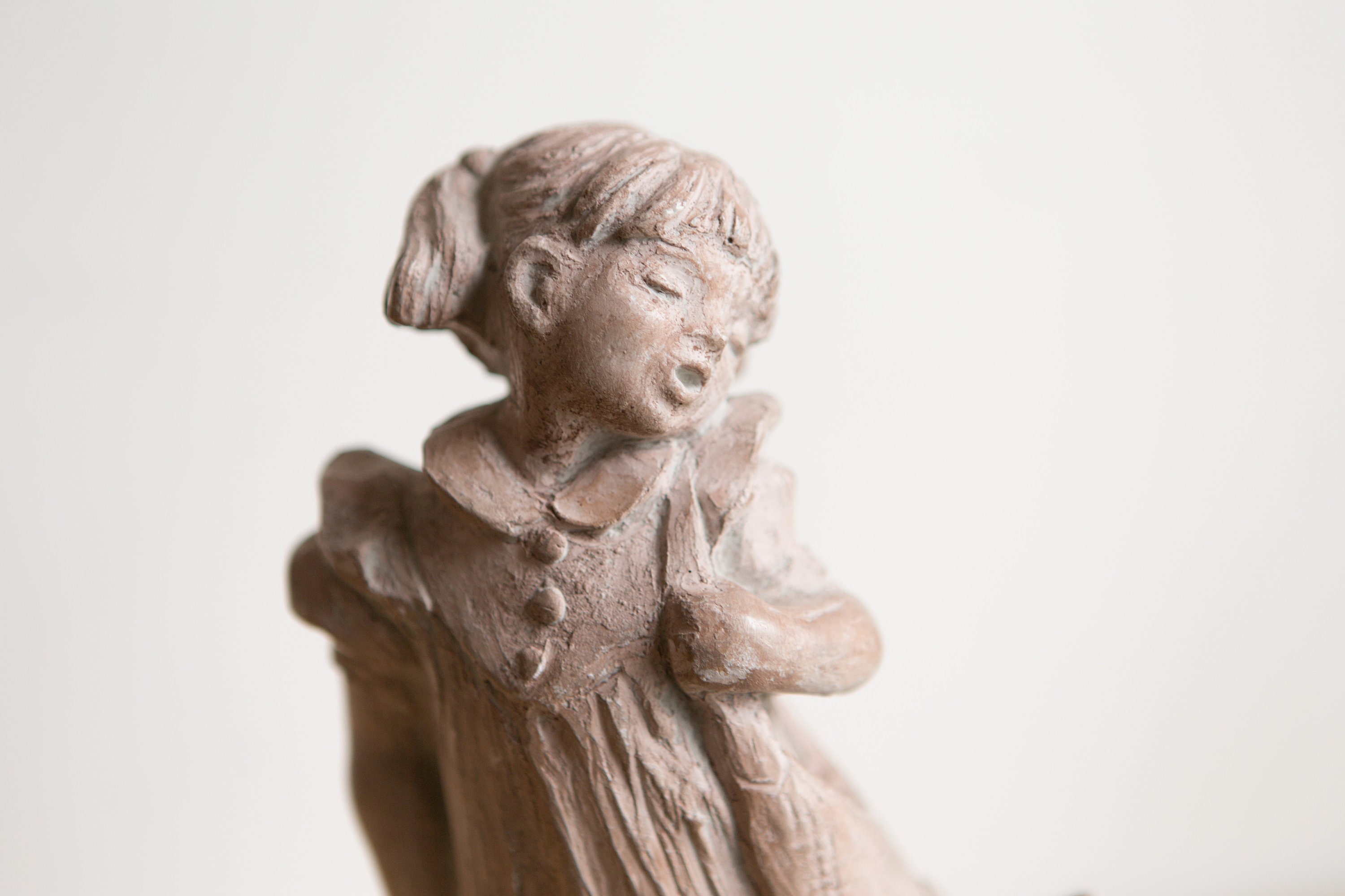 Girl and Dog Statue Young Woman with Puppy Figure Boho Modern