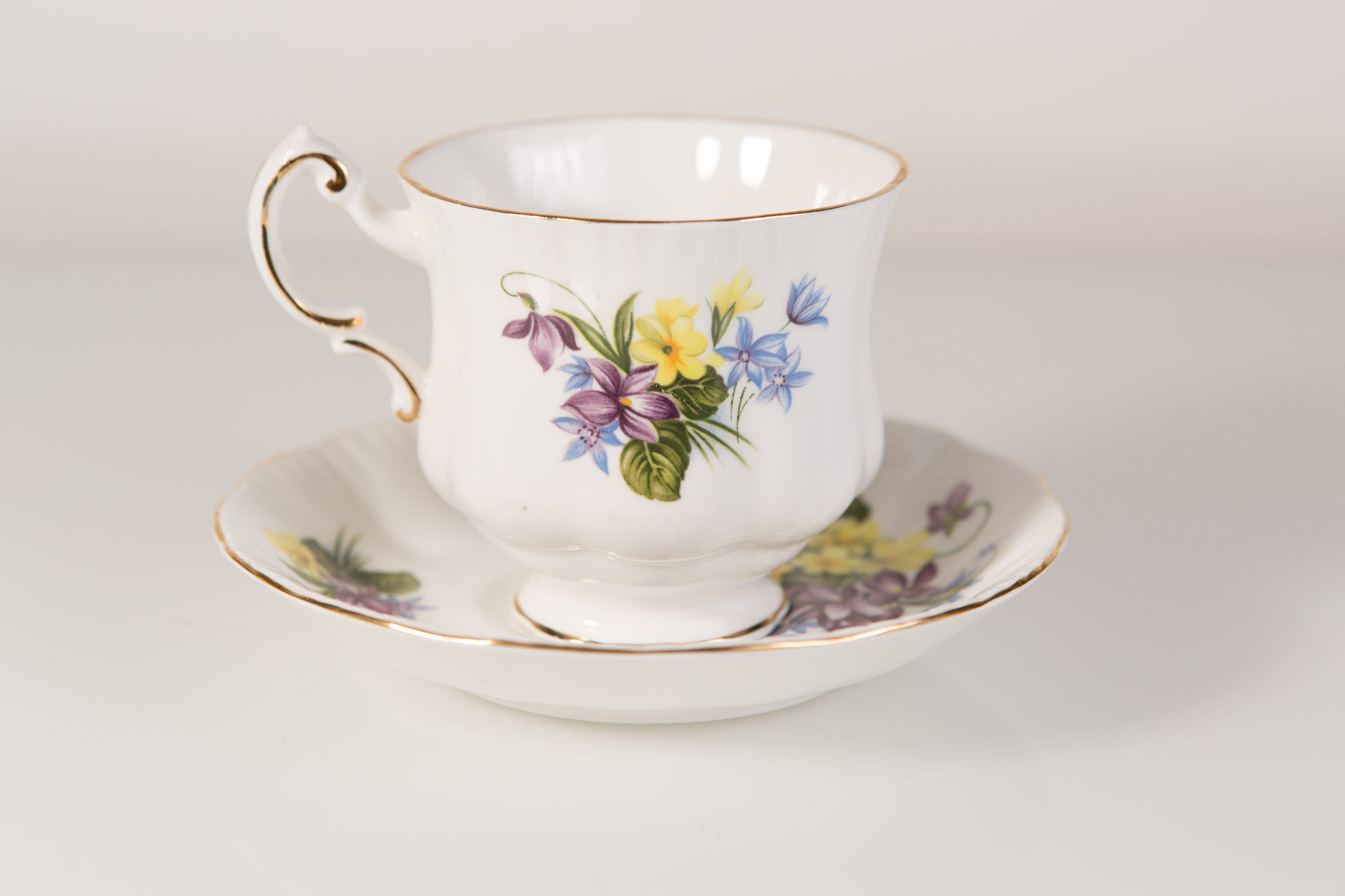 Paragon Flower Festival Fine Bone China Vintage Teacup and Saucer with