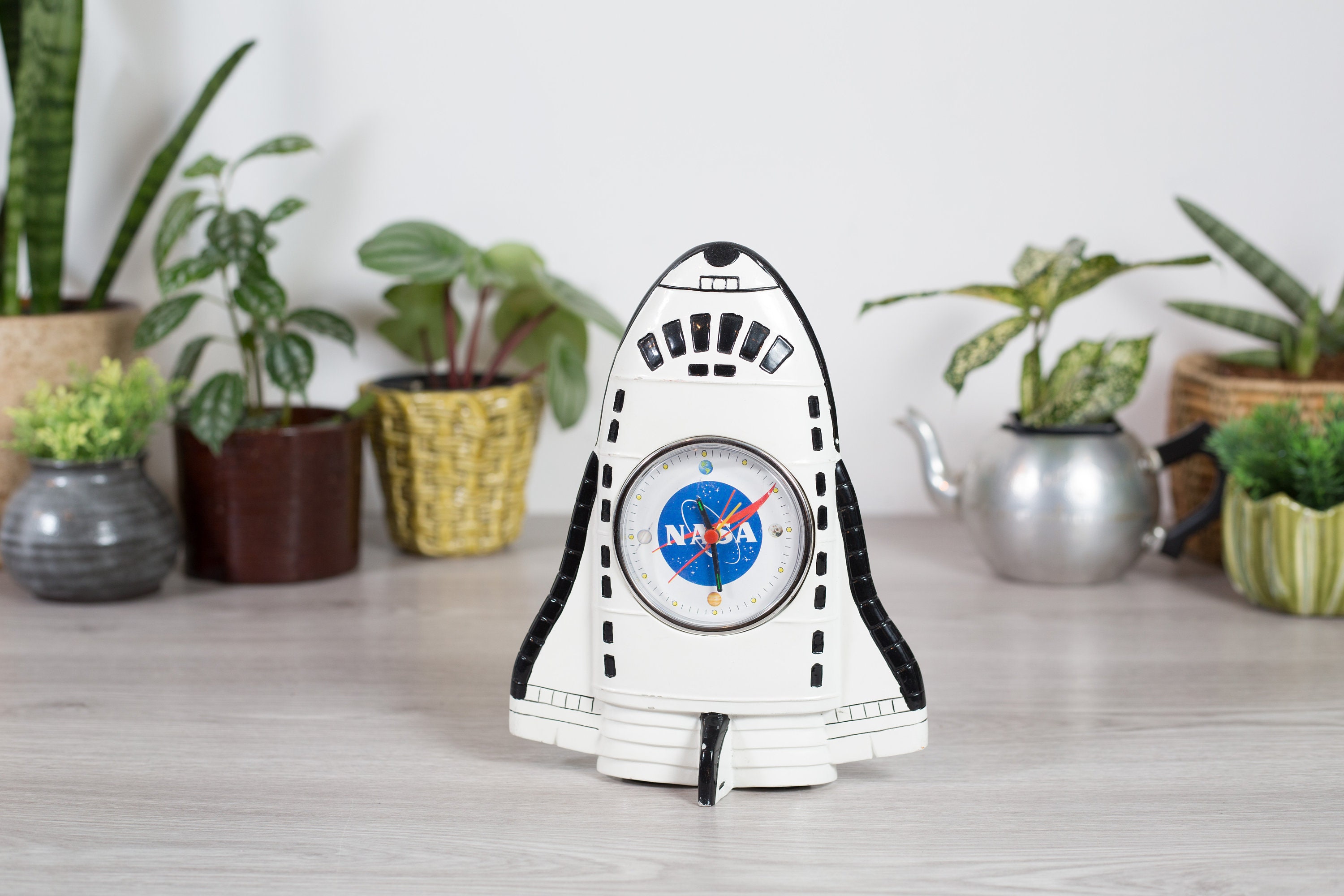 Nasa Spaceship Clock Space Shuttle Rocket Alarm Clock Battery