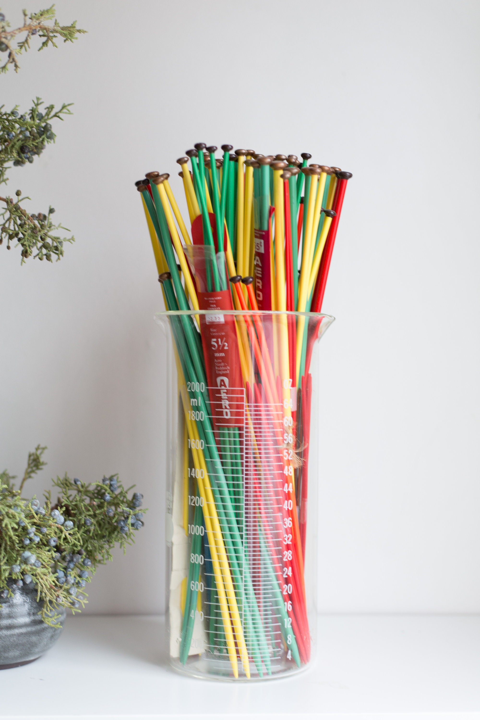 Vintage Knitting Needles Durex Plastic Crochet Needles Colourful