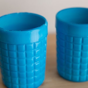 Antique EAPG Turquoise Blue Glass Tumblers Vintage Collectible Early American Victorian Kitchenware image 4