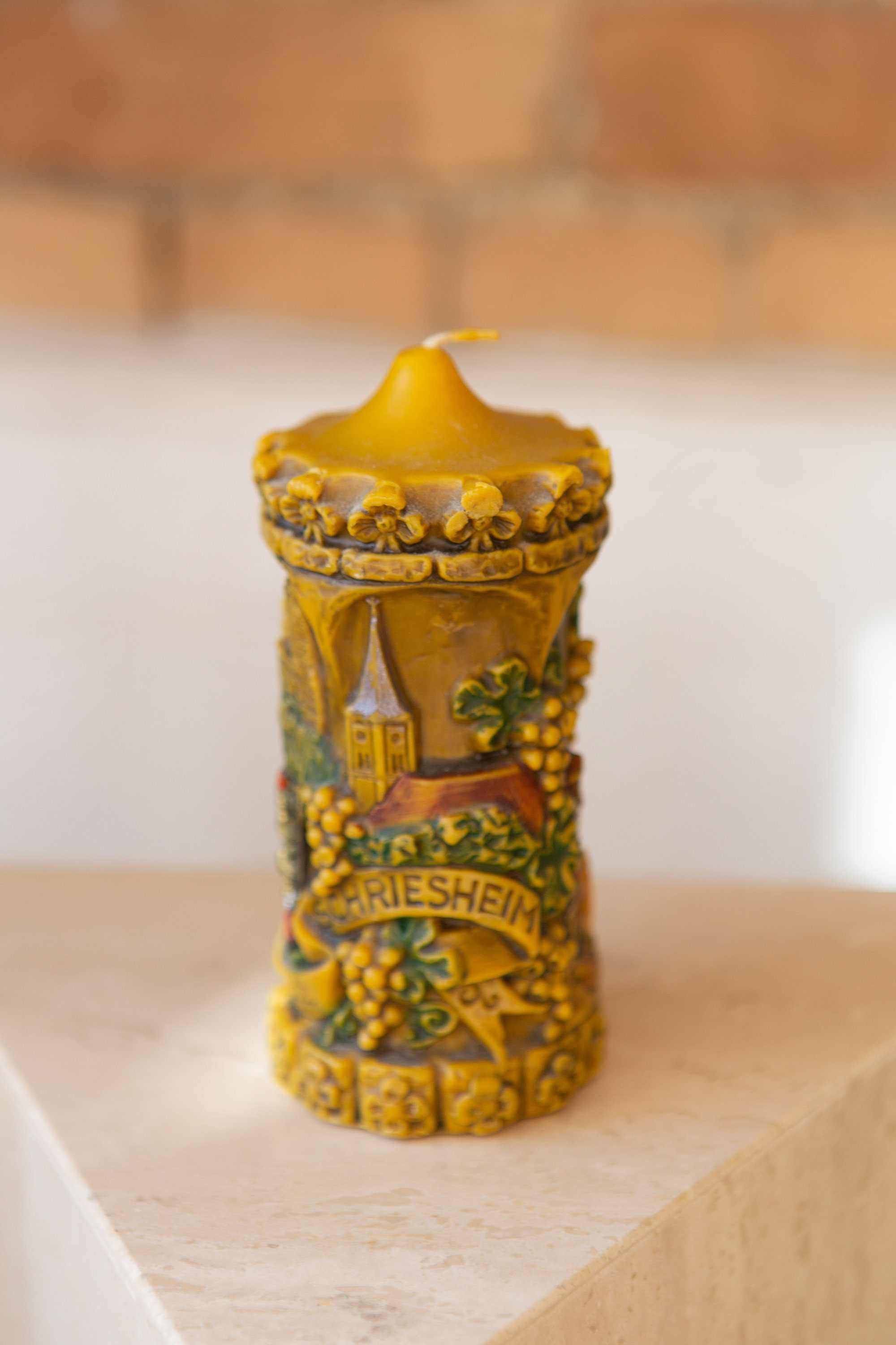 Vintage German Souvenir Candle Mid Century Schriesheim Weinstadt