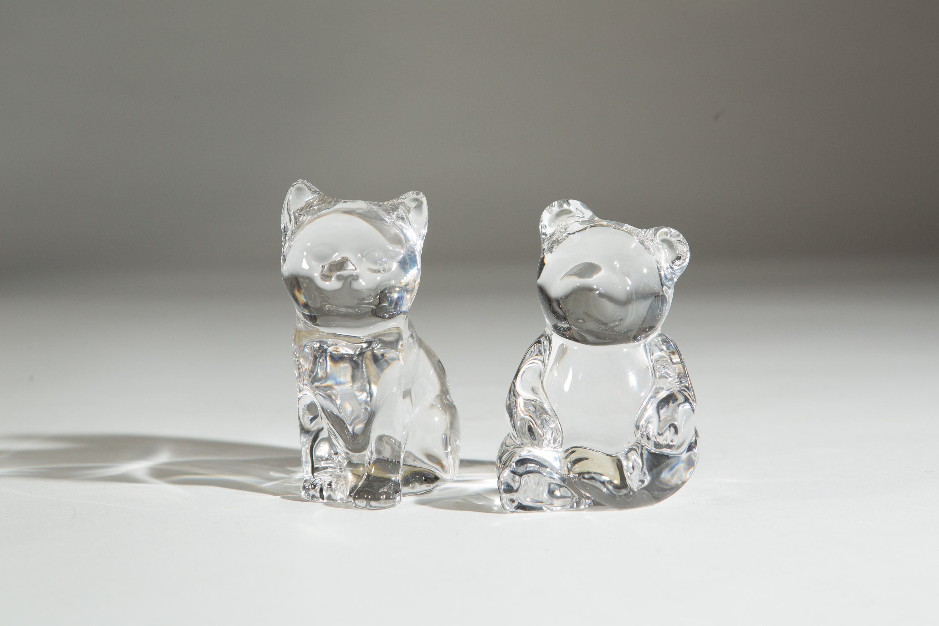 Vintage Glass Cat and Bear - Princess House Lead Crystal Figurines from West Germany Vintage Glass Cat and Bear - Princess House Lead Crystal Figurines from West Germany