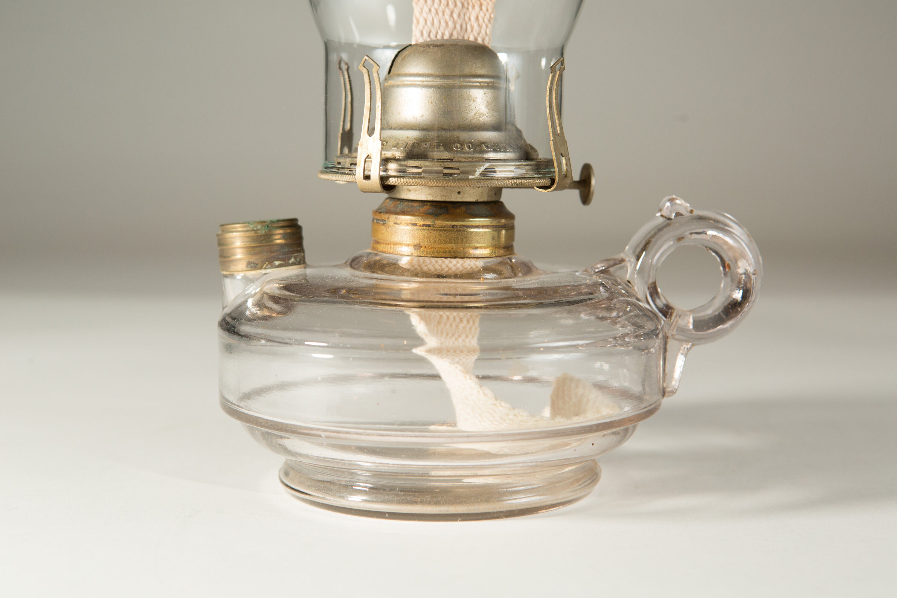 Chimney Oil Lamp Vintage Glass Lantern with Wick Retro Lighting