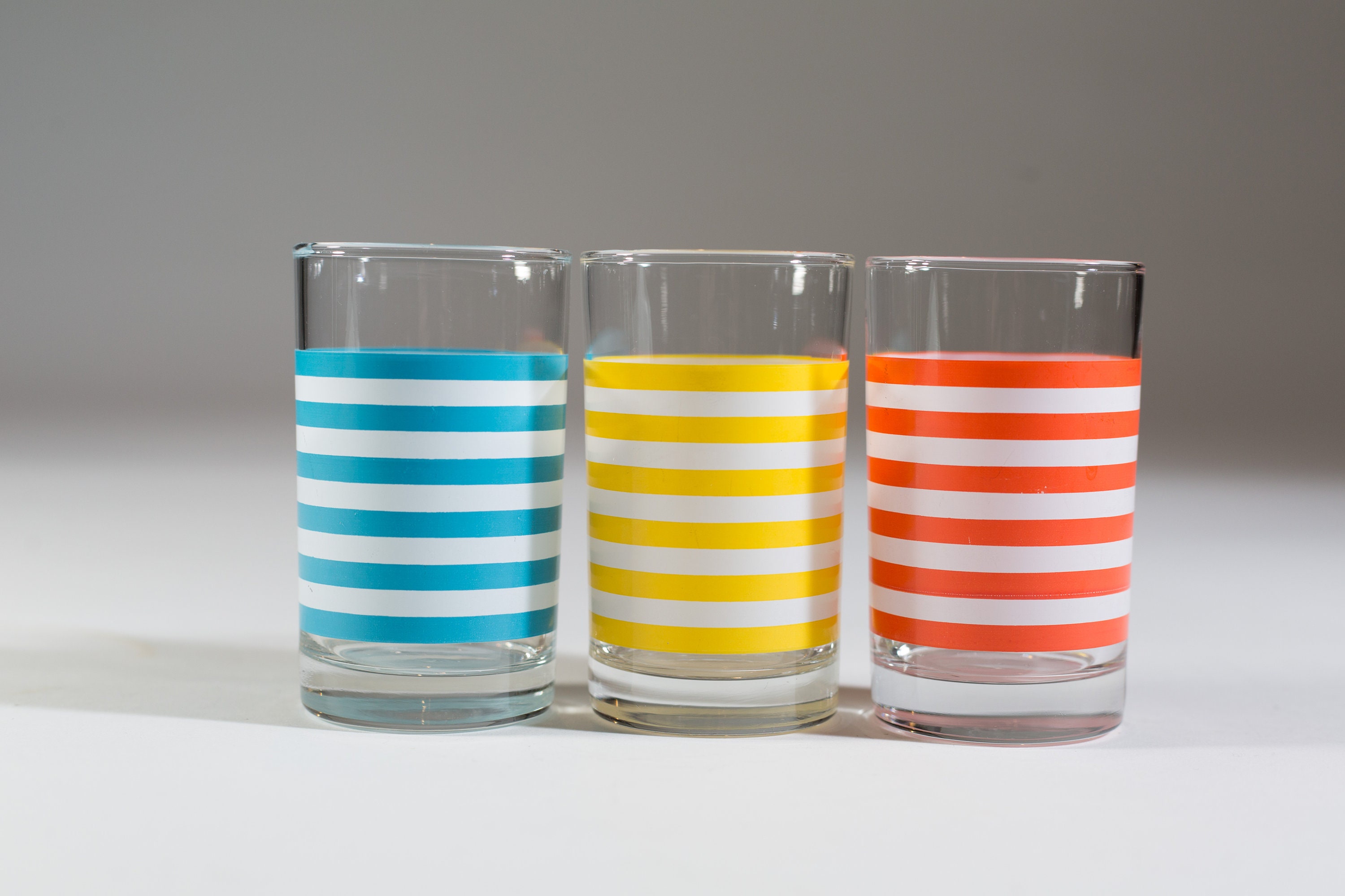 Vintage Ralph Lauren Home Small Striped Cocktail Glasses set of 3