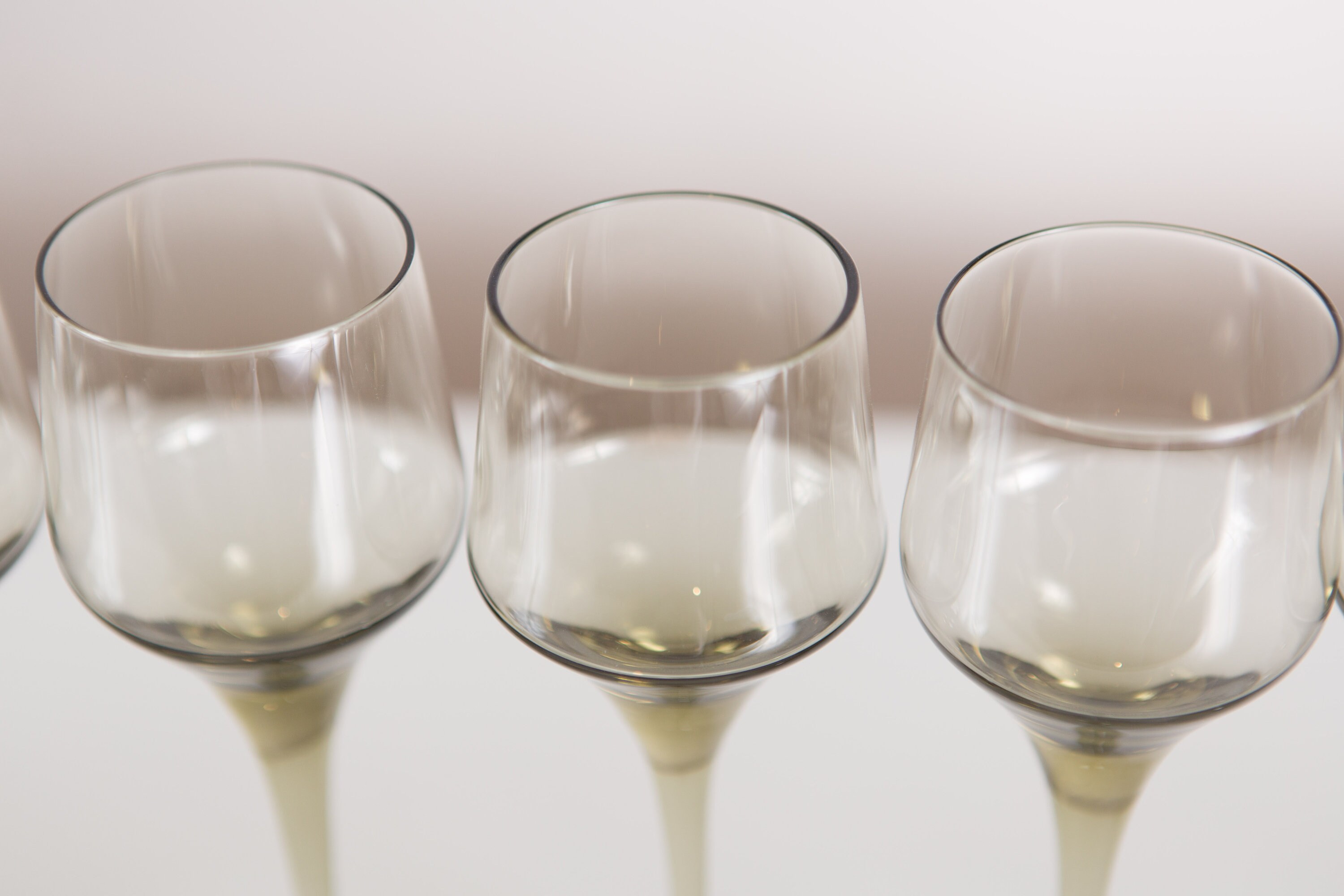 12 Smoke Grey Apéritif Glasses 4oz Set of Vintage Orrefors Rhapsody