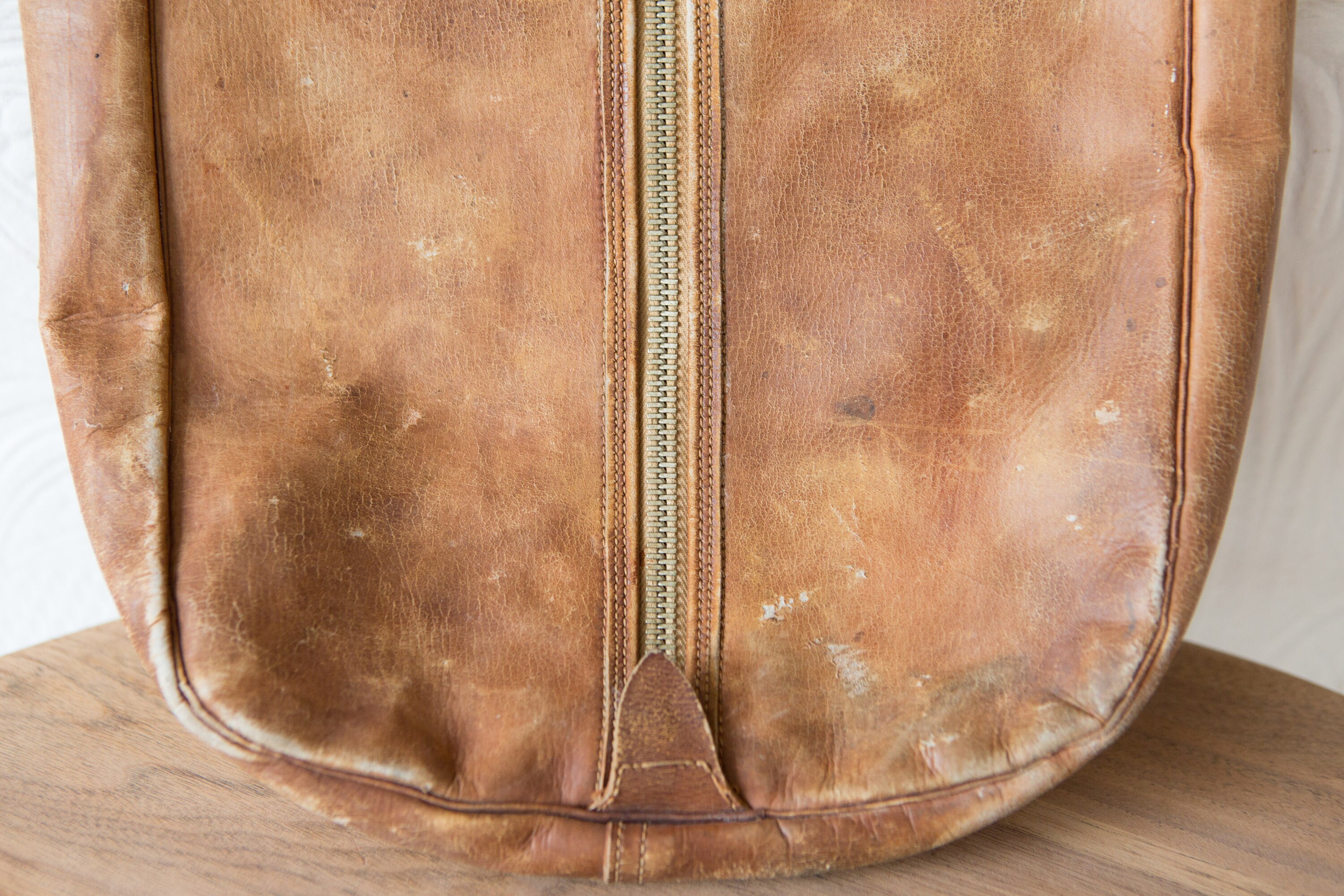 Vintage Leather Bag Leather Slip Carrying Case Tan Brown Leather Carrying Case Satchel with