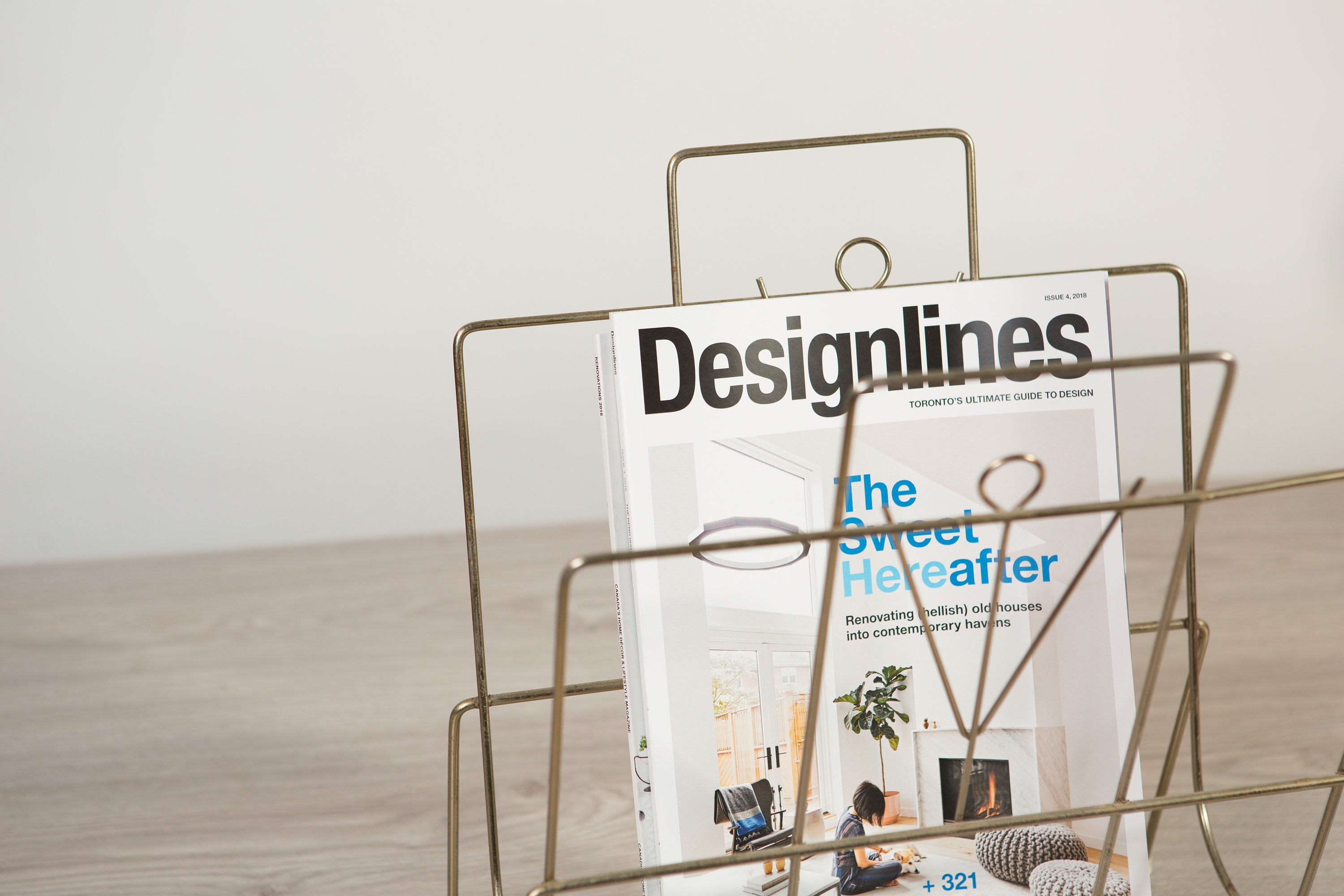 Wire Magazine Rack Vintage Brass Thin Metal Magazine holder