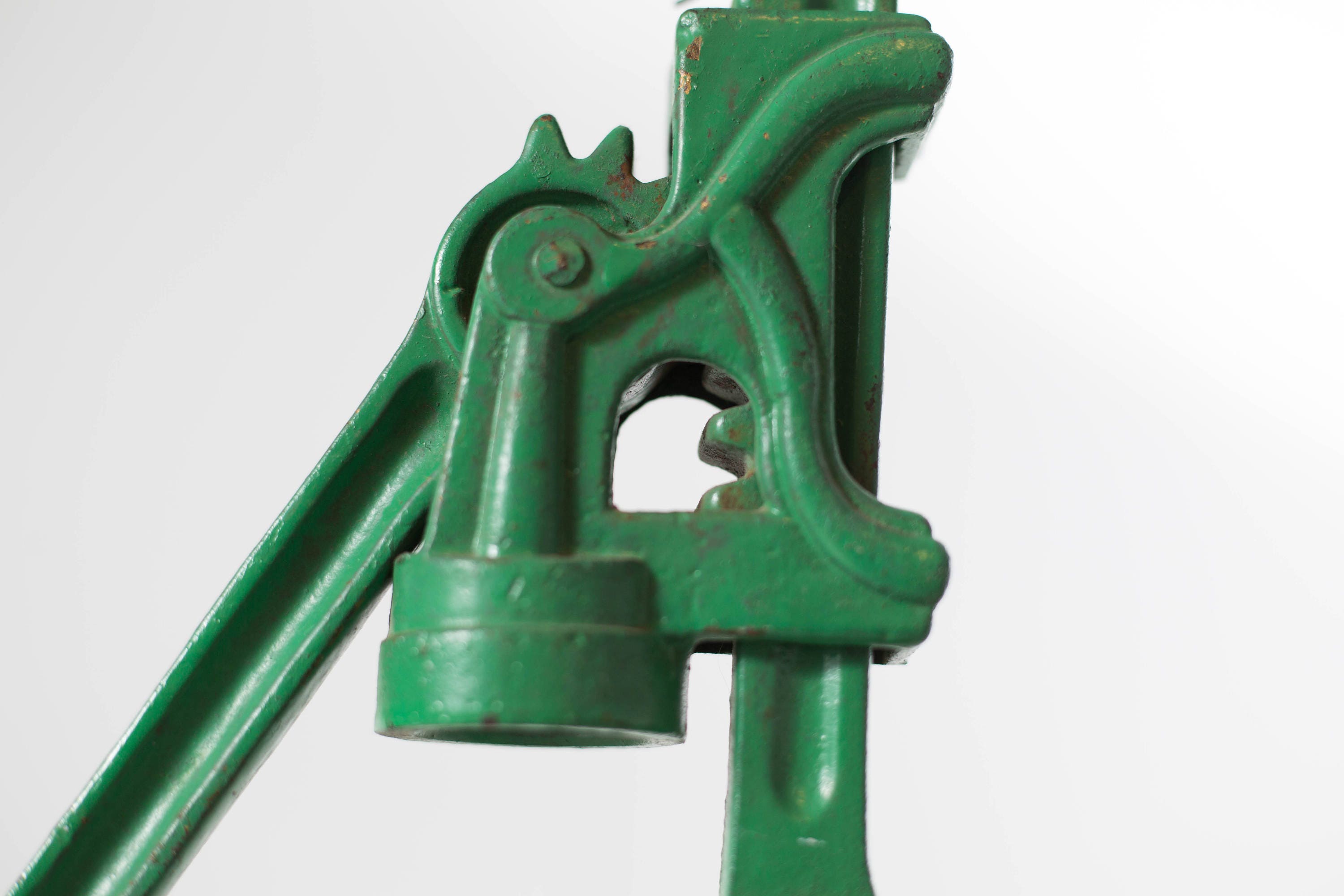 Vintage Bottle Cap Press / Green Metal and Wood Soda Beer Bottle